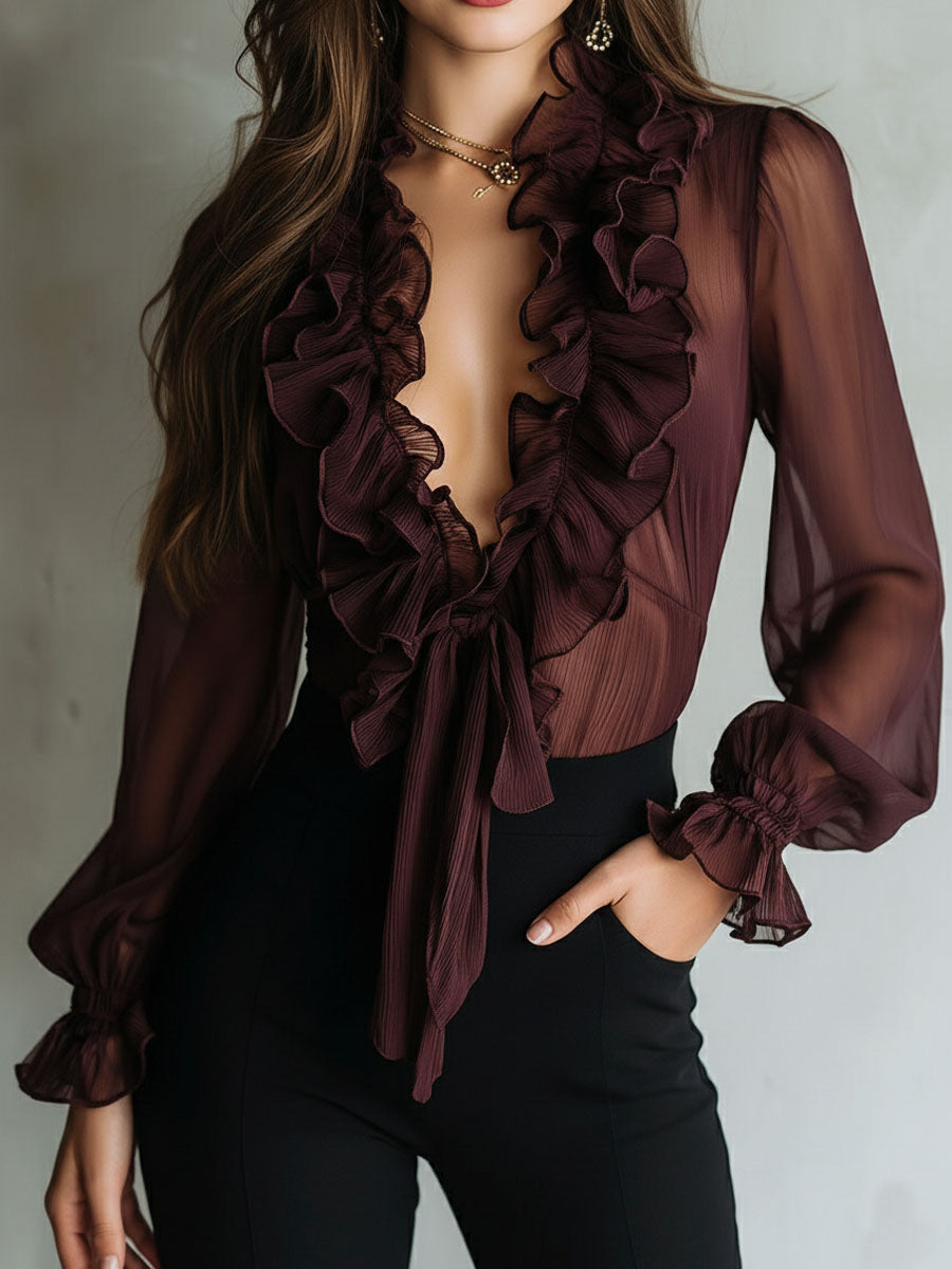 Willa London™ | Vintage Charm Chiffon Blouse