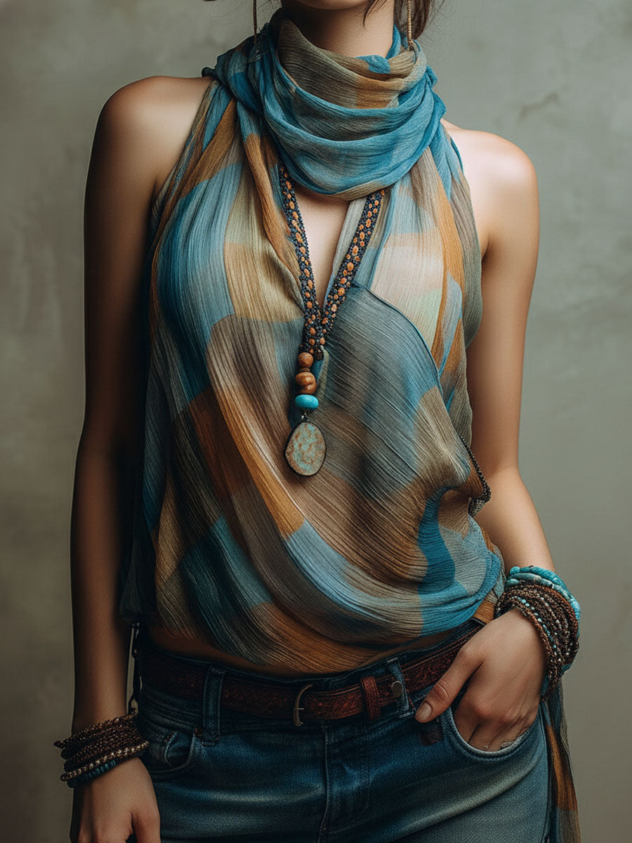 Willa London™ | Bohemian Breeze Halter Blouse