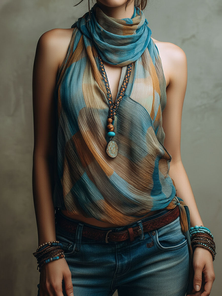 Willa London™ | Bohemian Breeze Halter Blouse