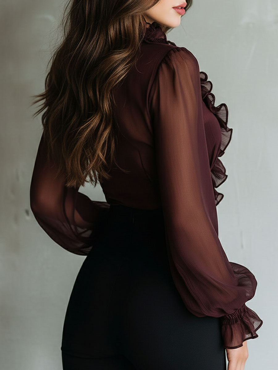 Willa London™ | Vintage Charm Chiffon Blouse