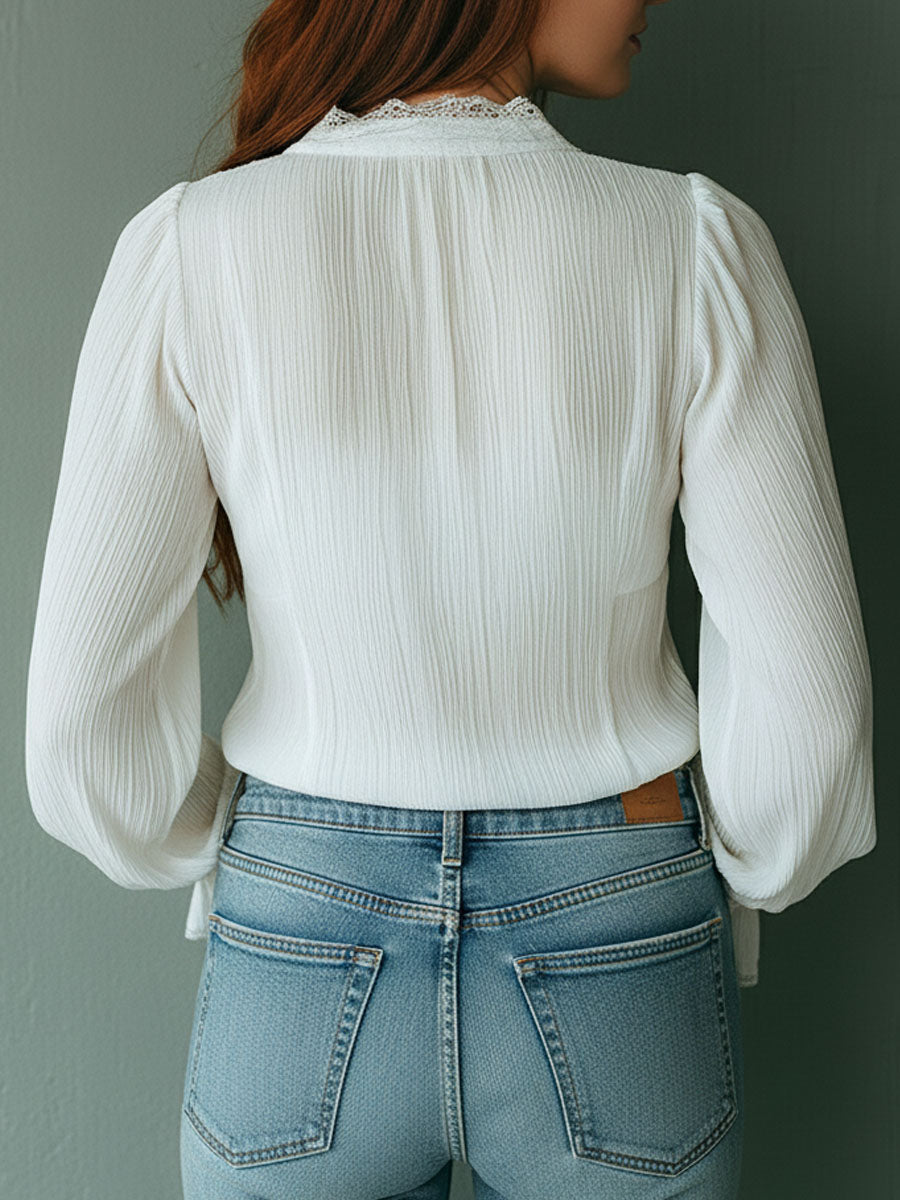 Willa London™ | Ethereal Lace Tie Blouse