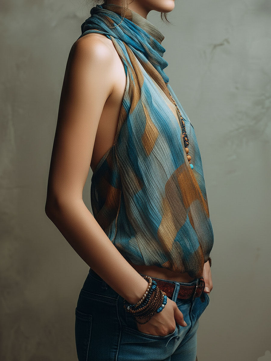 Willa London™ | Bohemian Breeze Halter Blouse