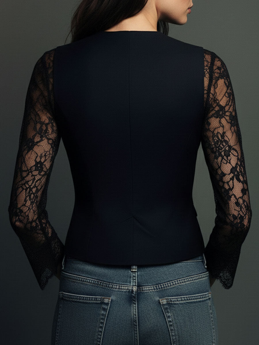 Willa London™ | Lace Elegance Blazer Top
