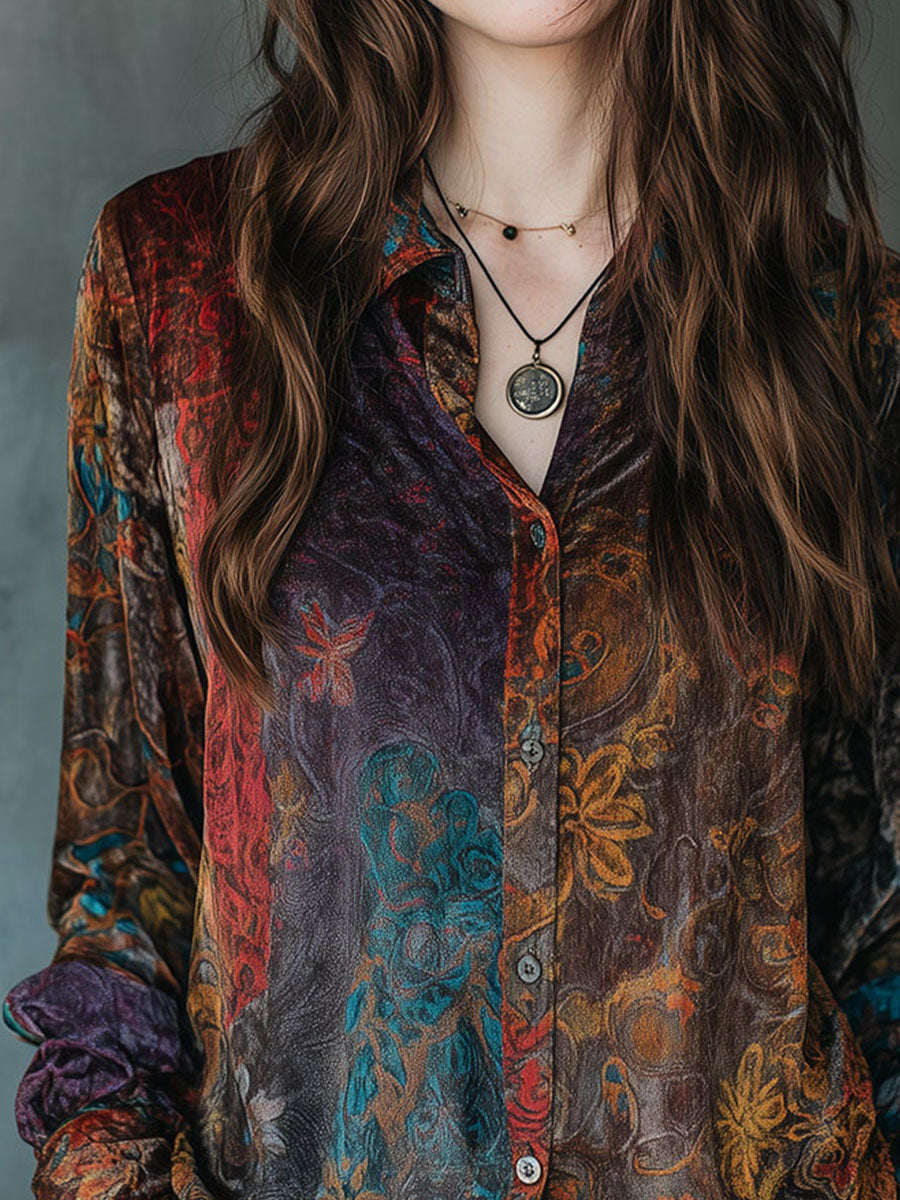 Willa London™ | Velvet Bohemian Blossom Shirt