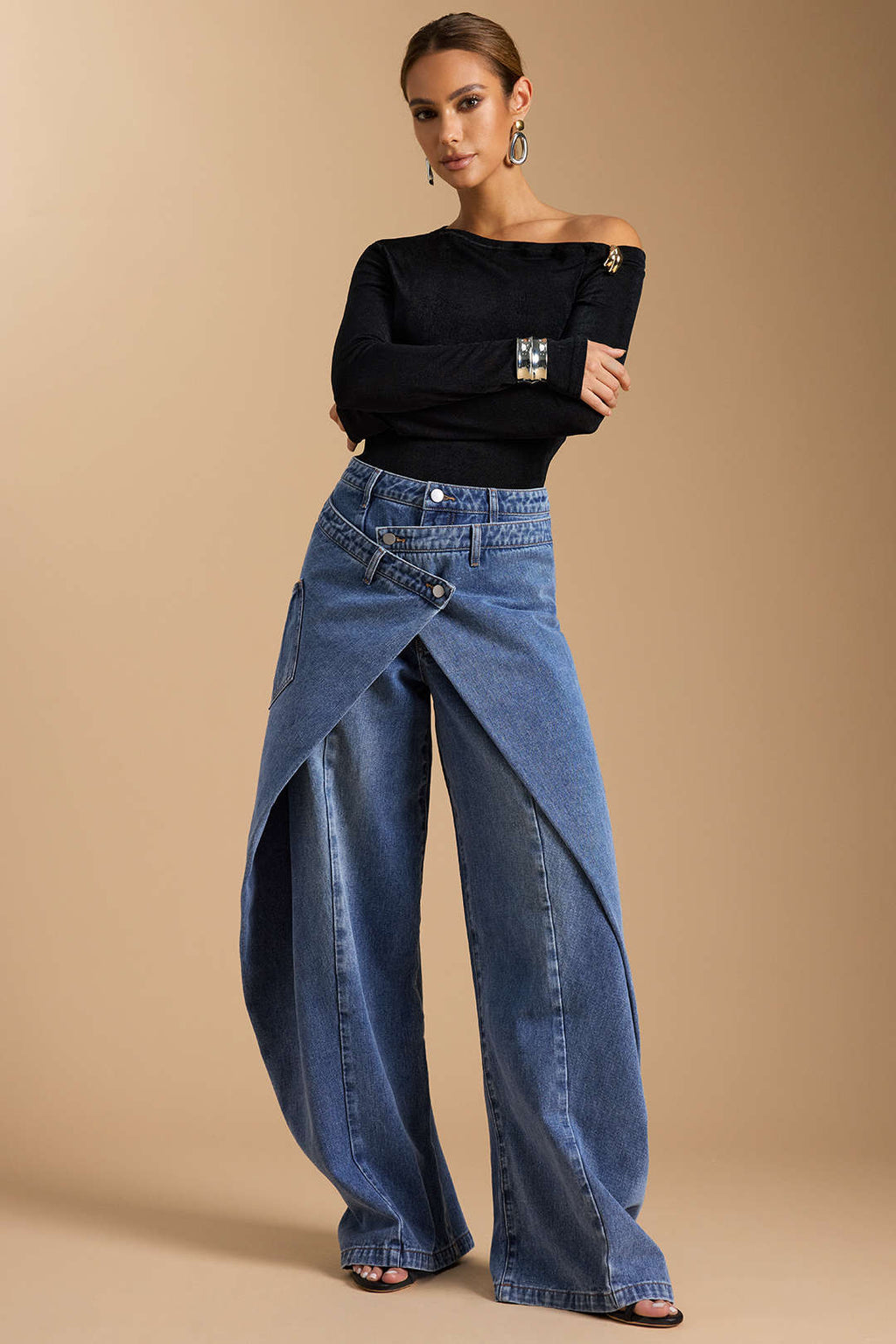 Willa London™ | Asymmetric Elegance Denim Jeans