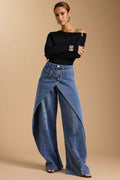 Willa London™ | Asymmetric Elegance Denim Jeans