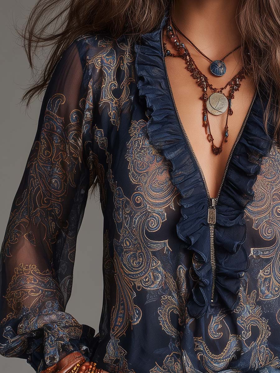 Willa London™ | Baroque Ruffle Chiffon Blouse