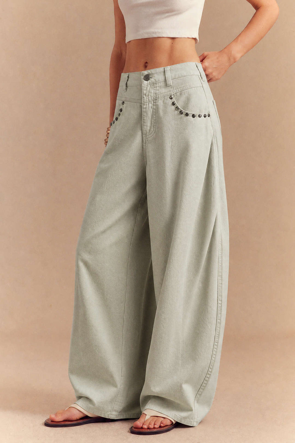 Willa London™ | Luxe Rivet Wide Leg Jeans