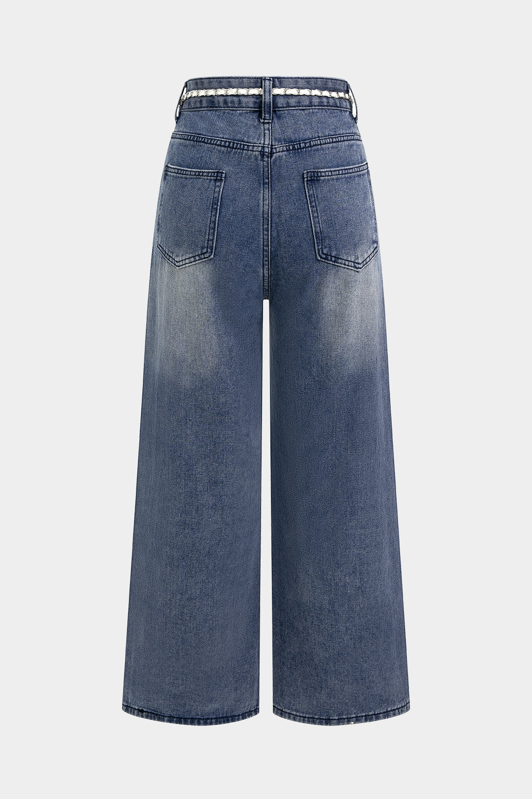 Willa London™ | Asymmetrical Rhinestone Denim Trousers