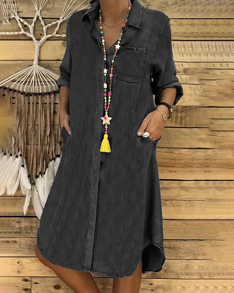 Willa London™ | Vintage Denim Elegance Dress