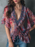 Willa London™ | Ethereal Blossom Ruffle Blouse