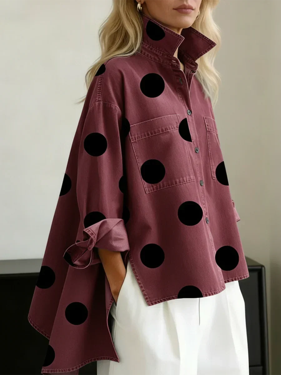 Willa London™ | Modern Polka Dot Oversized Shirt