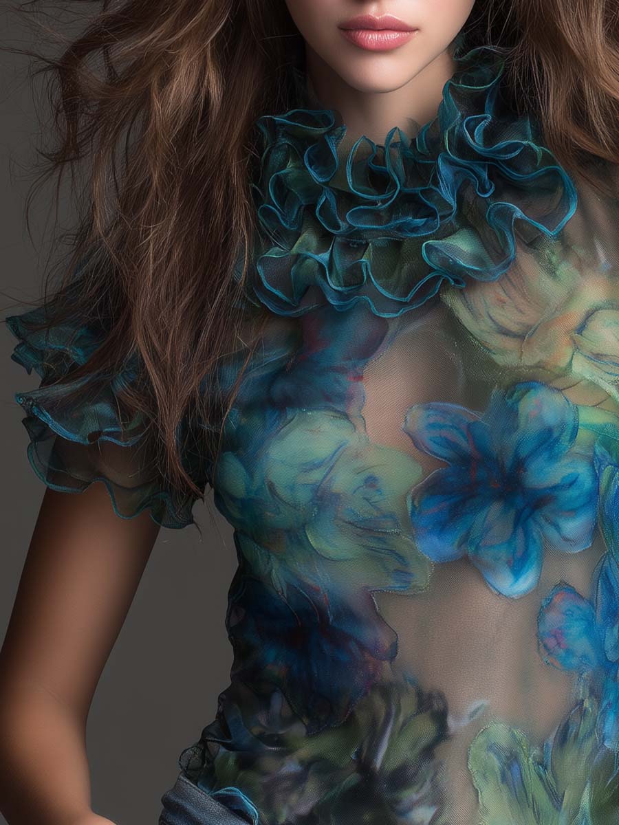 Willa London™ | Enchanted Floral Ruffle Top