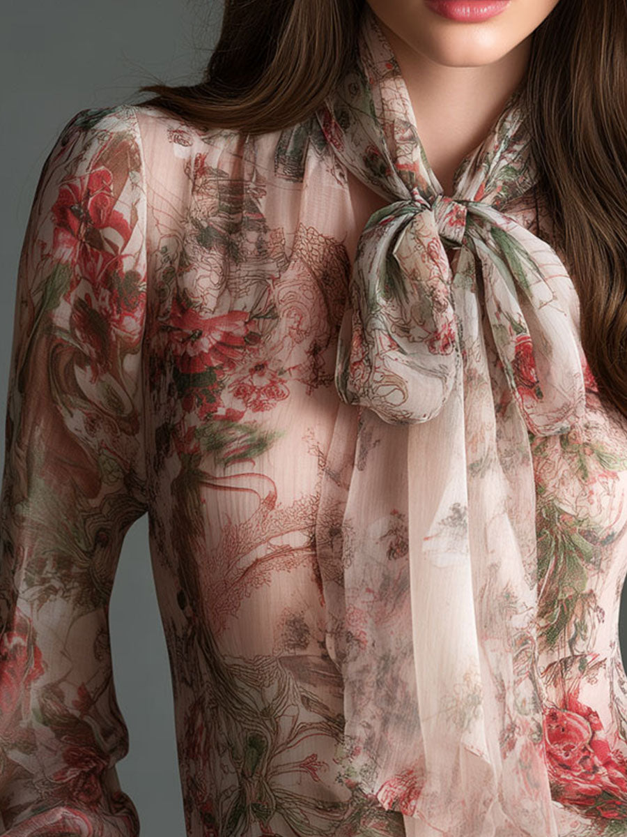 Willa London™ | Vintage Blossom Chiffon Blouse