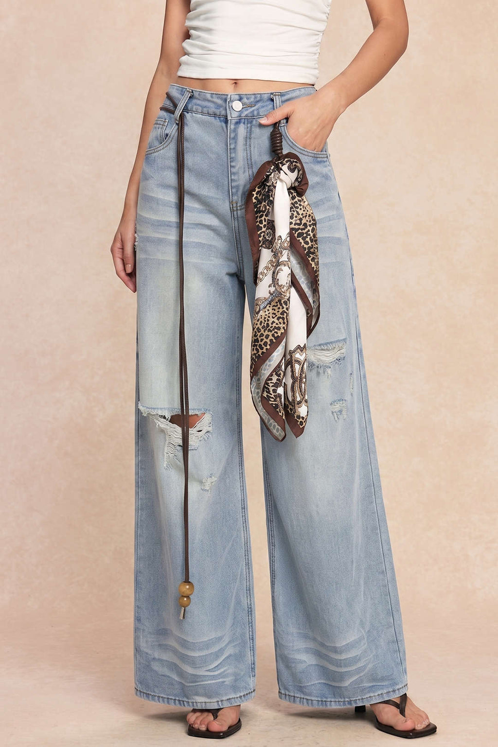 Willa London™ | Asymmetrical Elegance Wide Leg Jeans