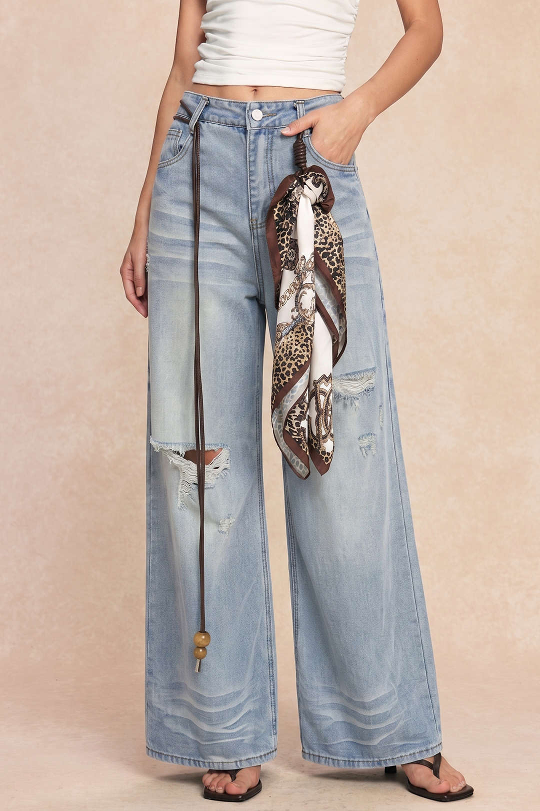 Willa London™ | Asymmetrical Elegance Wide Leg Jeans