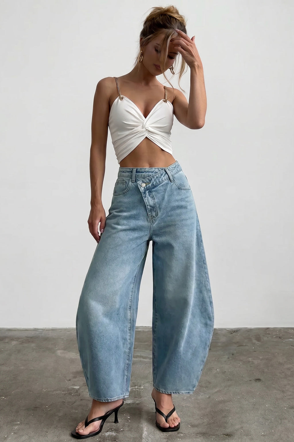 Willa London™ | Asymmetrical Elegance Denim Jeans