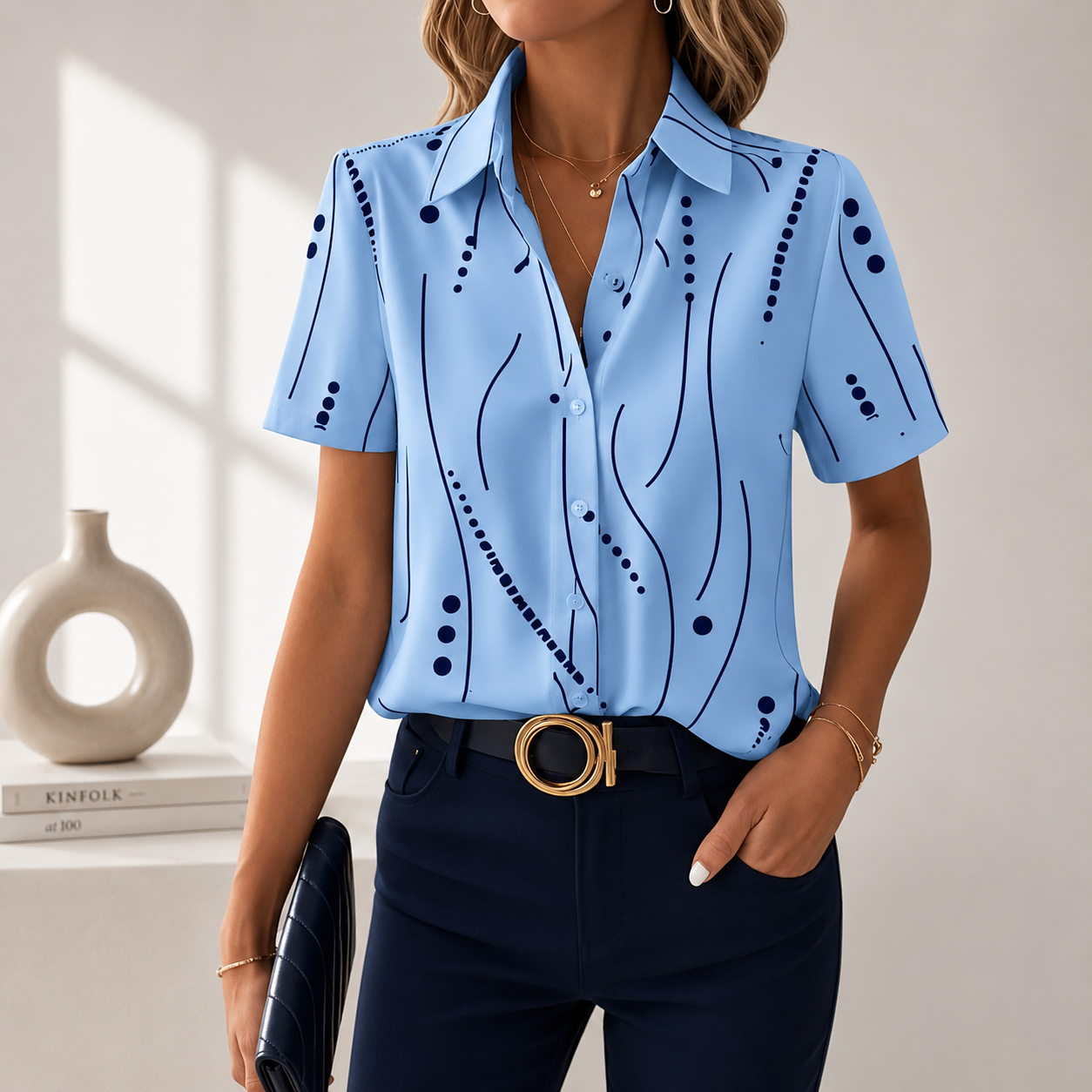 Willa London™ | Azure Abstract Blouse