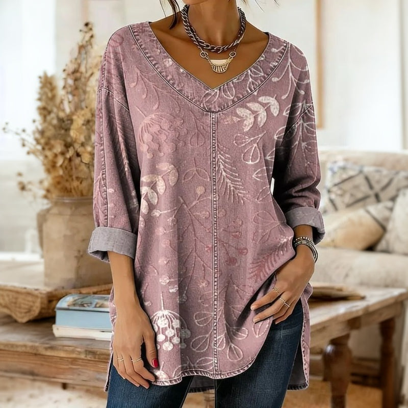 Willa London™ | Vintage Leaf Print Blouse