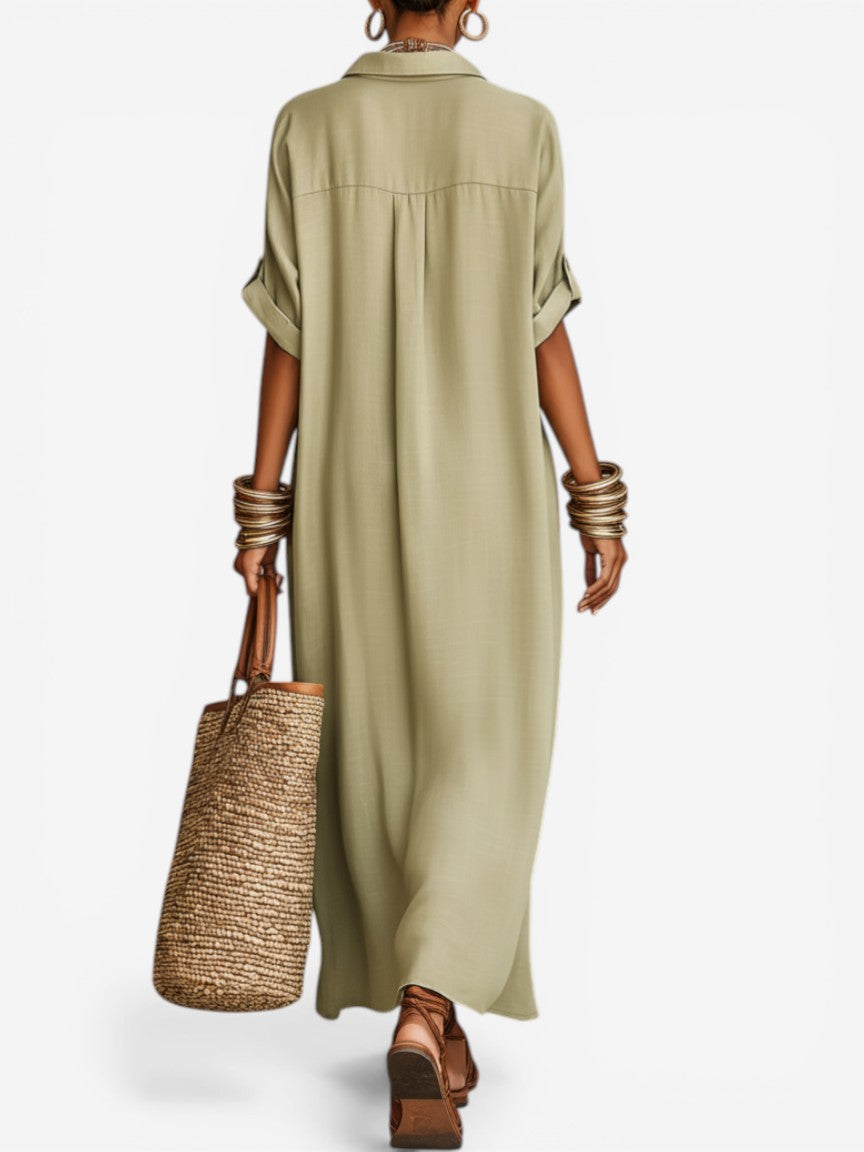 Willa London™ | Effortless Elegance Midi Shirt Dress