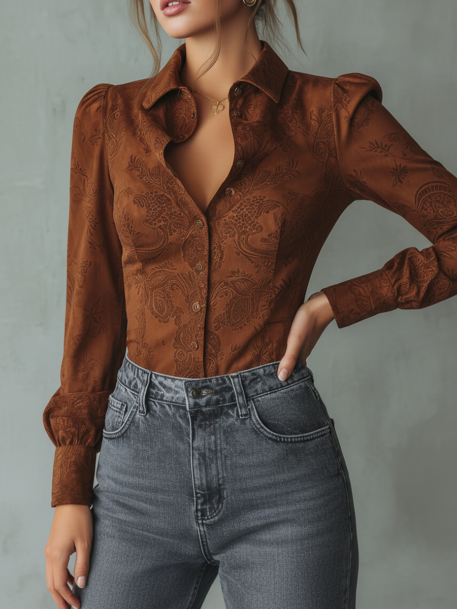 Willa London™ | Vintage Eco Suede Blouse