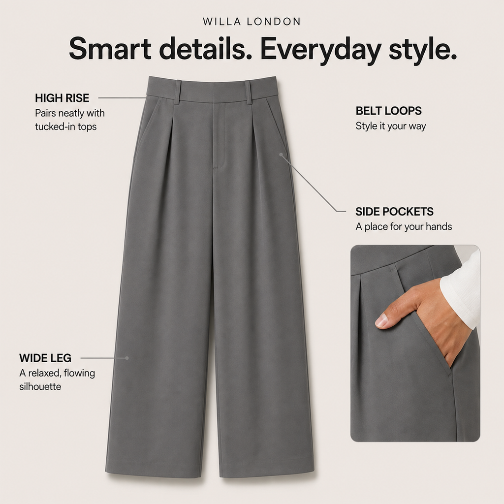 Willa London™ | Everyday Tailored Wide-Leg Trousers