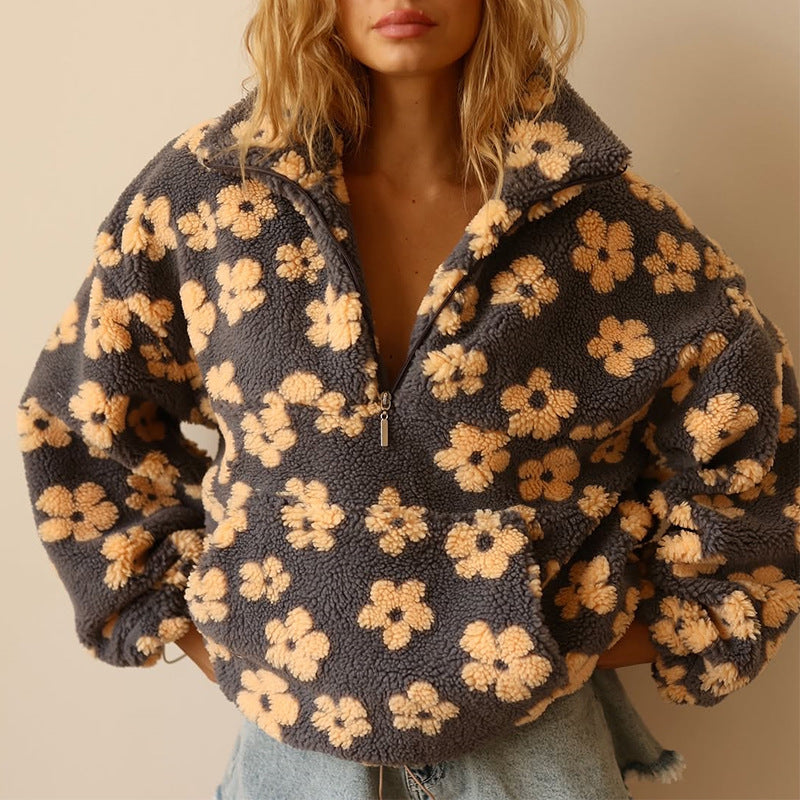 Willa London™ | Bohemian Blossom Oversized Sherpa Sweatshirt