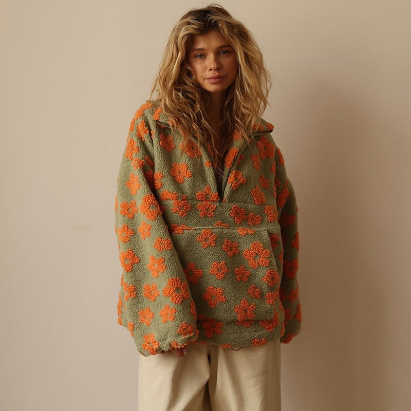 Willa London™ | Bohemian Blossom Oversized Sherpa Sweatshirt