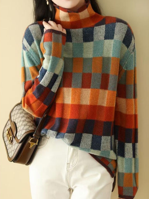 Willa London™ | Geometric Elegance Knit Sweater
