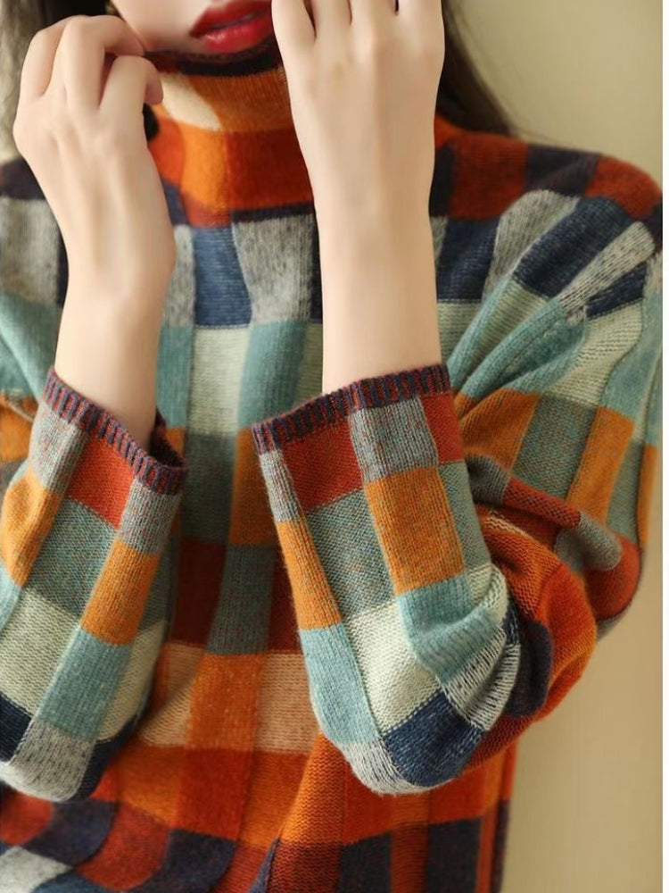 Willa London™ | Geometric Elegance Knit Sweater