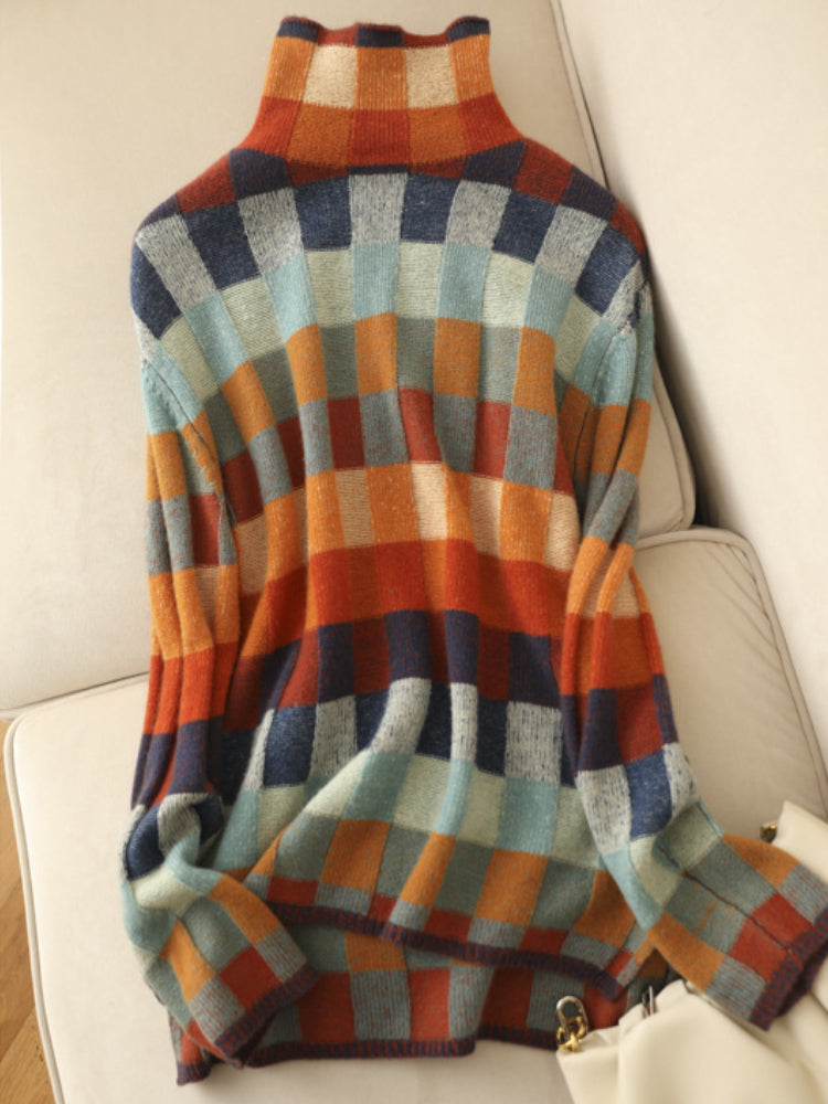 Willa London™ | Geometric Elegance Knit Sweater