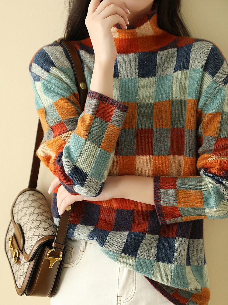 Willa London™ | Geometric Elegance Knit Sweater
