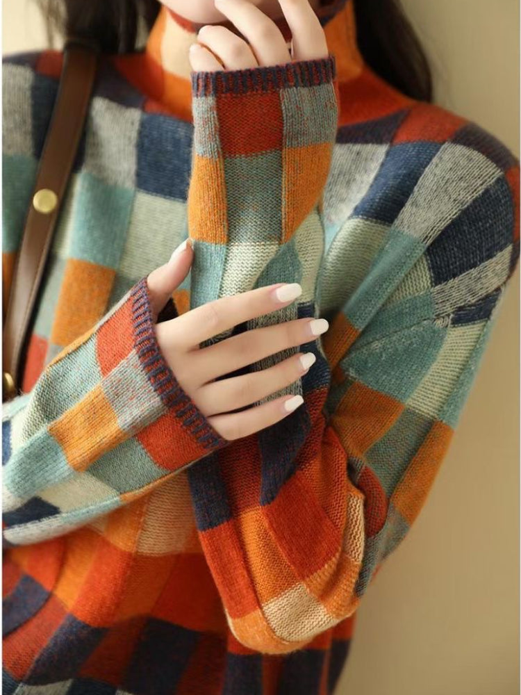 Willa London™ | Geometric Elegance Knit Sweater