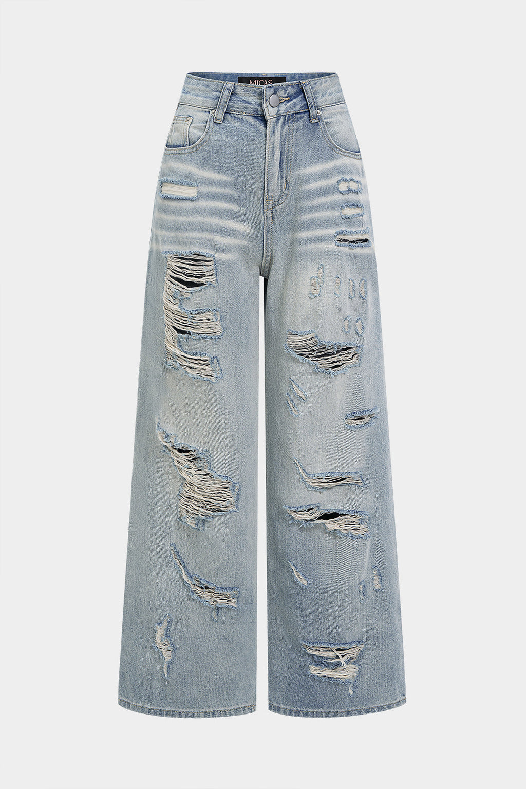 Willa London™ | Asymmetrical Ripped Denim Elegance