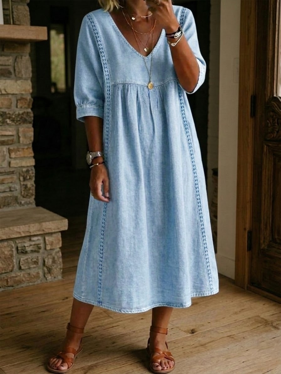 Willa London™ | Serene Lace Denim Dress