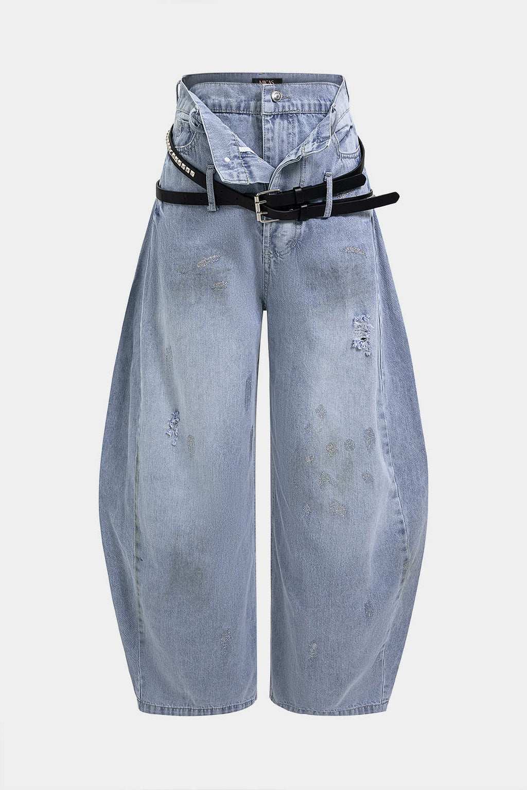 Willa London™ | High Waist Frayed Denim Trousers