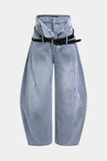 Willa London™ | High Waist Frayed Denim Trousers