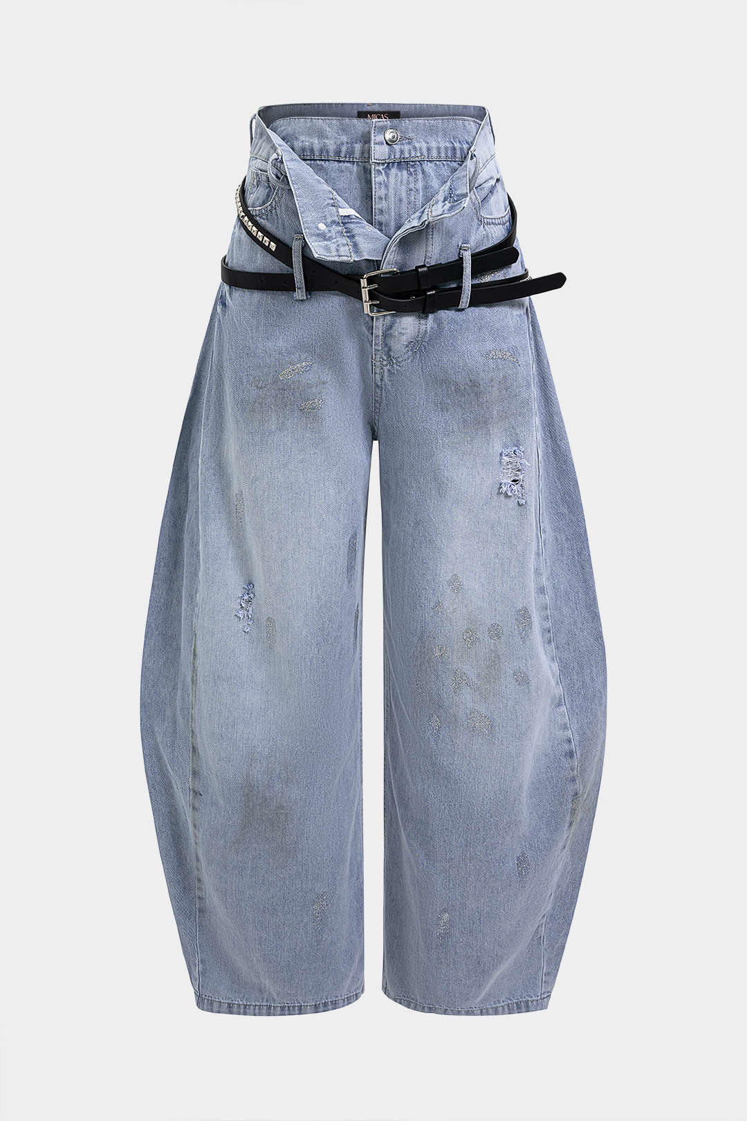 Willa London™ | High Waist Frayed Denim Trousers