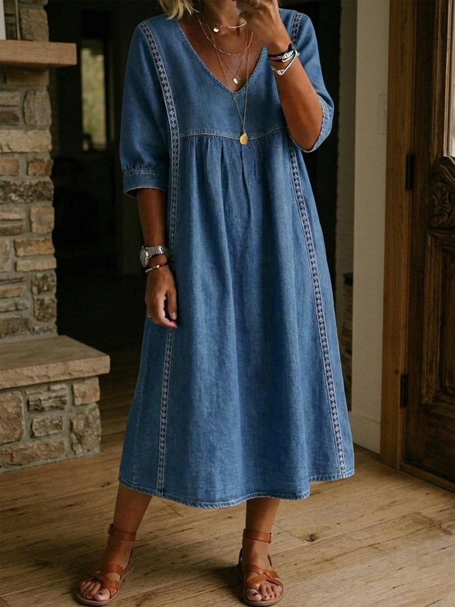 Willa London™ | Serene Lace Denim Dress