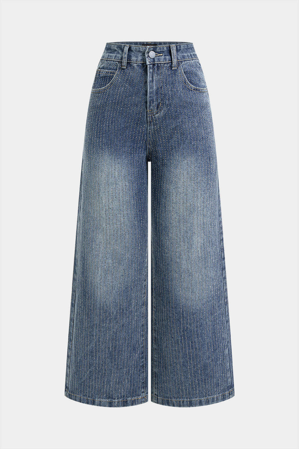 Willa London™ | Luxe Rhinestone Denim Trousers