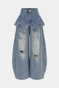 Willa London™ | Asymmetrical Luxe Denim Trousers