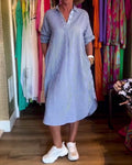 Willa London™ | Striped Elegance Shirt Dress