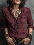 Willa London™ | Vintage Charm Denim Blouse