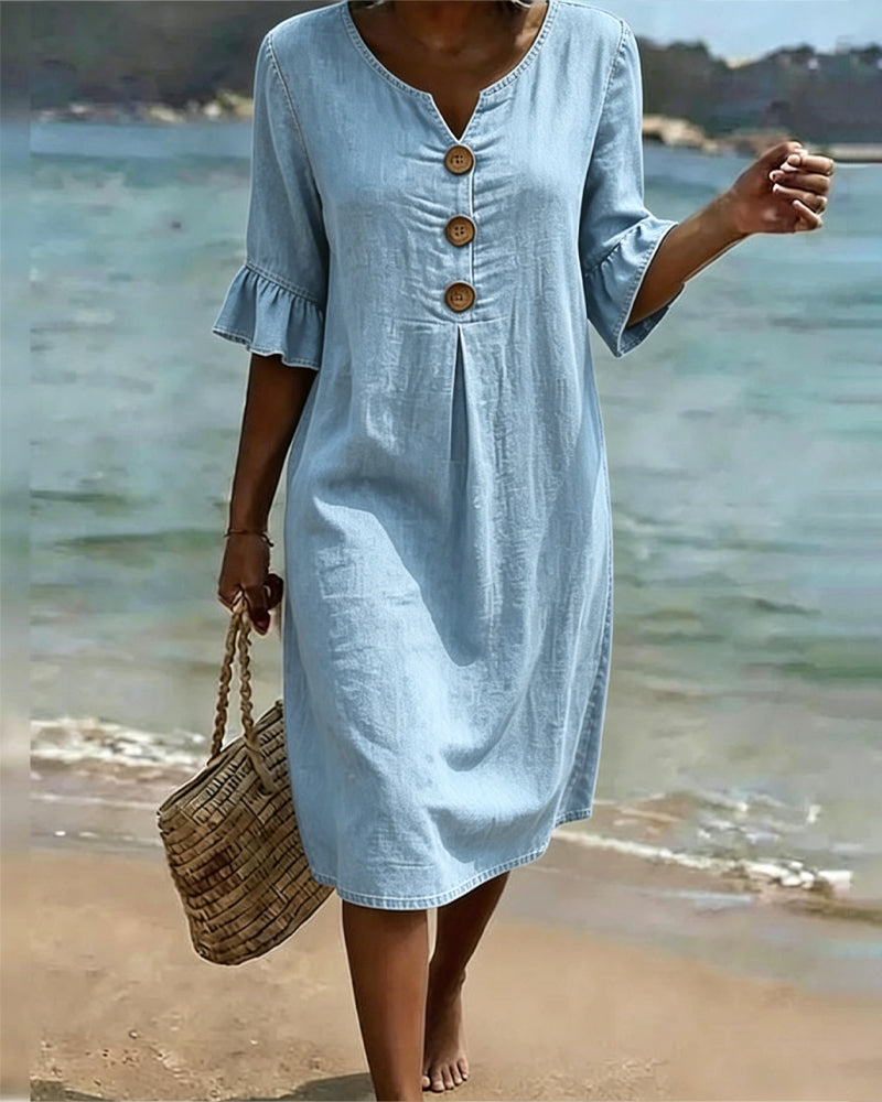 Willa London™ | Serene Denim A-Line Dress