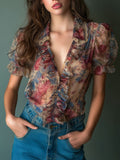 Willa London™ | Enchanted Floral Ruffle Blouse