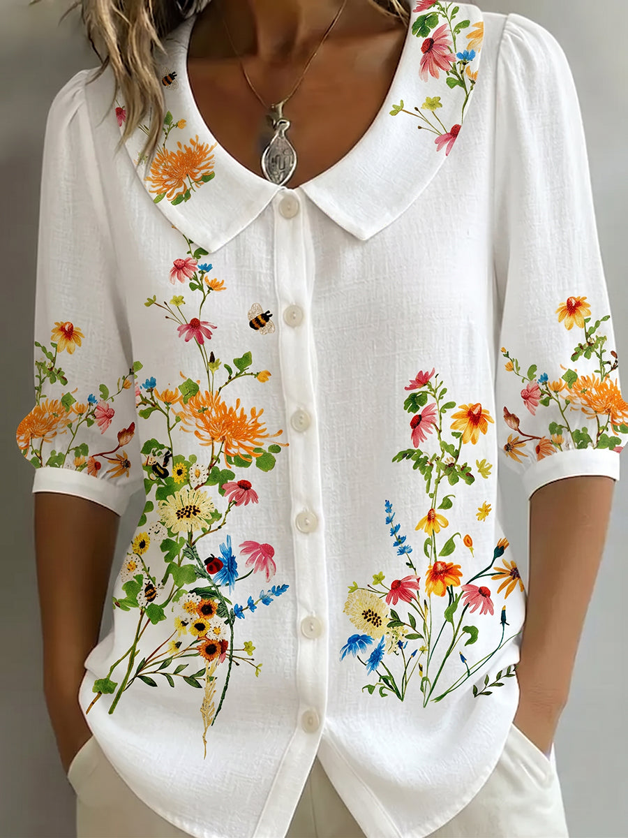 Willa London™ | Vintage Floral Elegance Shirt