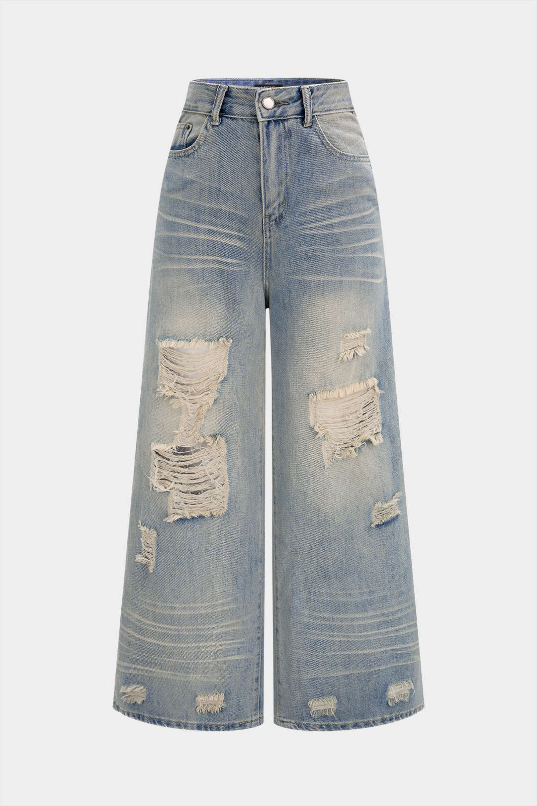 Willa London™ | Asymmetrical Fray Denim Trousers