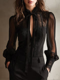 Willa London™ | Timeless Lace Chiffon Blouse