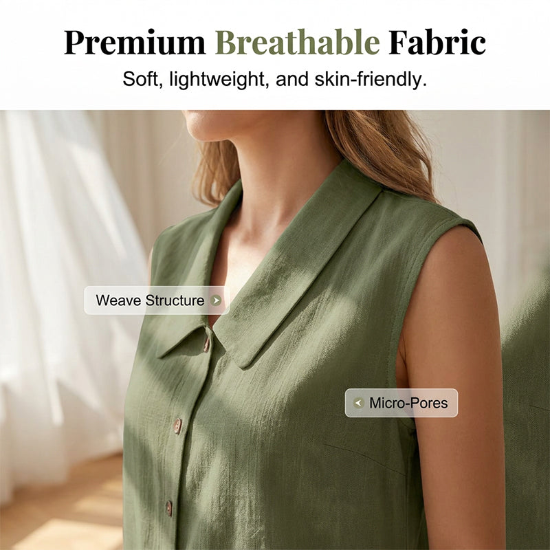 Willa London™ | Serene V-Neck Sleeveless Blouse