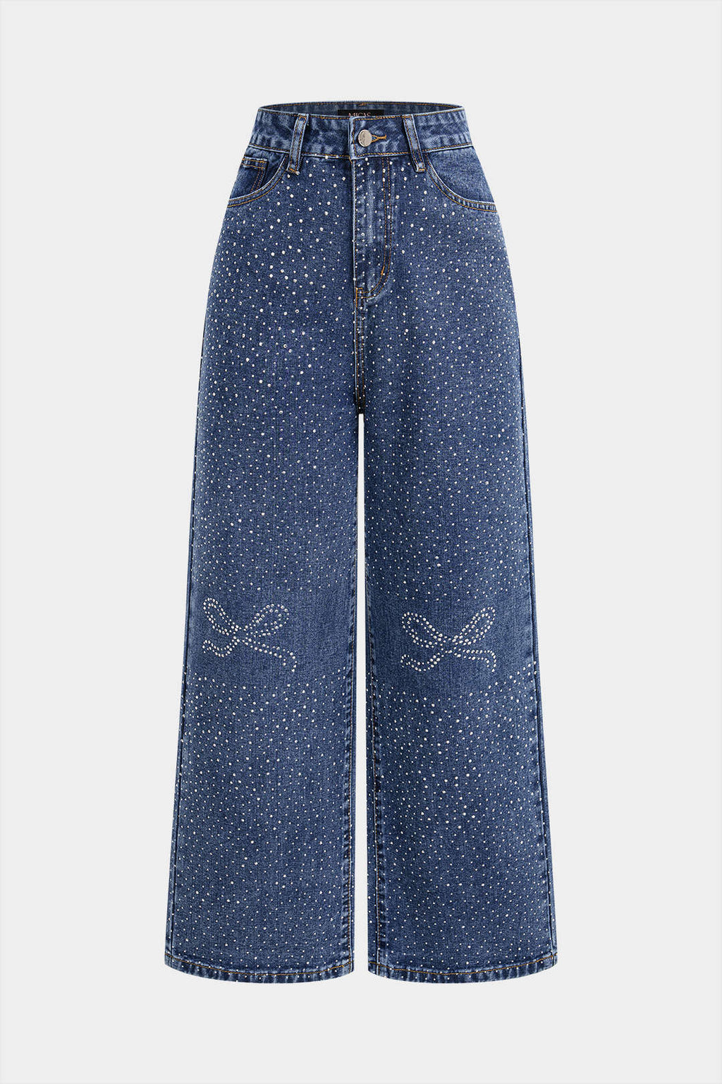 Willa London™ | Bow & Rhinestone Denim Elegance